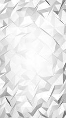 White abstract background. Lowpoly backdrop. Crumpled paper. 3D illustration