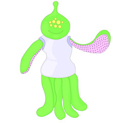 friendly alien. an alien creature.  fantastic character