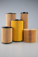 Different types of car air filters.