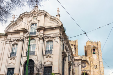 Traditional Cathedral building in Lisbon, Portugal