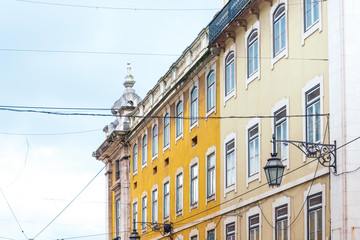 Fototapeta na wymiar Old Town Lisbon. street view of typical houses in Lisbon, Portugal, Europe