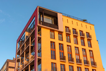 Moderne Architektur im Deutschherrnviertel in Frankfurt am Main
