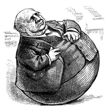 Senator David Davis, Vintage Illustration.