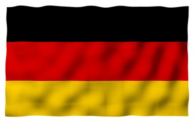 Flag of Germany. Wide format 3D illustration. State symbol of the Federal Republic of Germany. 3D rendering