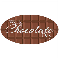 World Chocolate Day with words and chocolate.vector illustration