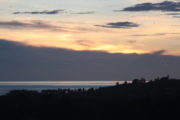Wonderful sunset colorful light on the lagoon