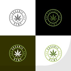 luxury hemp and cannabis vector logo