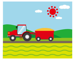 Fototapeta premium トラクター 耕運機