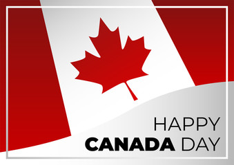 Canada Day flag ribbon landscape background. happy canada day