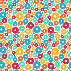 Letter Q mosaic, kaleidoscopic colorful seamless pattern for kids. Isolated on white. Print for textile, book cover, wallpaper,decoration, greeting card, gift wrap. Stock vector illustration.