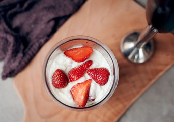 strawberries in a glass