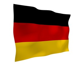 Flag of Germany. Wide format 3D illustration. State symbol of the Federal Republic of Germany. 3D rendering