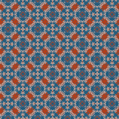 seamless pattern with blue flowers