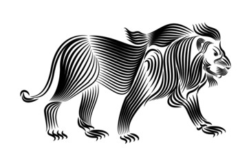 lion  vector line art for t-shirt or logo designs