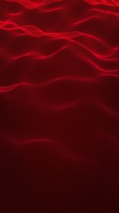 Abstract landscape on a red background. Cyberspace grid. hi tech network. 3D illustration. Vertical orientation