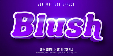 Blush text, shiny purple editable text effect