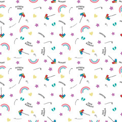 rainbow kite text line star heart colorful tee illustration art vector