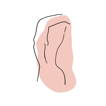 recommend clip art: Abstract female body vector illustration for design, line art drawing, minimalistic style