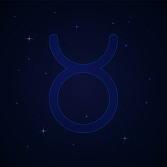 Fototapeta na wymiar Taurus, the bull zodiac sign on the starry night sky