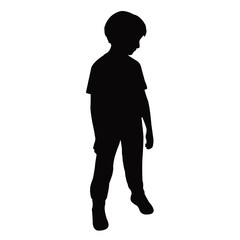 a boy body silhouette vector