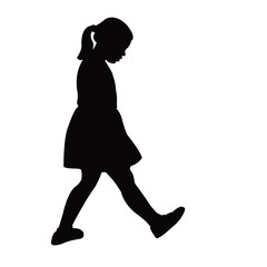 a girl walking body silhouette vector