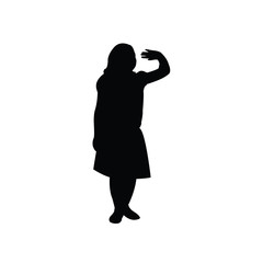 a girl standing body silhouette vector