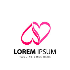 Abstract Letter N Love Couple Logo Design Template Premium Vector