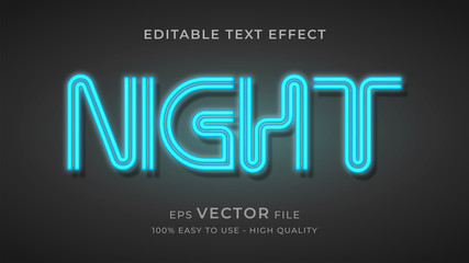 neon light editable text effect