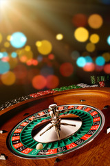 Roulette table close up at the Casino