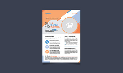 Corporate Business Promotional Flyer Design Template, Marketing Leaflet Design