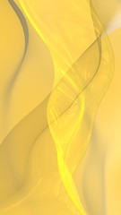 Abstract gold background. Beautiful backdrop with yellow waves. Vertical orientation. 3D illustration