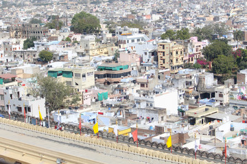 Fototapeta premium Romantic India luxury tourism city view Udaipur City Palace Rajasthan, India