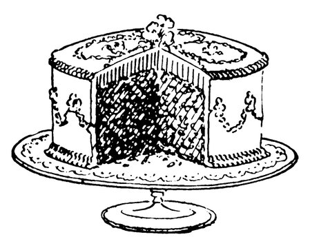 recommend clip art: Cake, vintage illustration