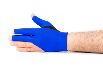 billiard gloves male hand worn