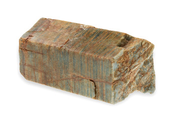 Beryl mineral on white background