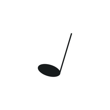 Image of music note, on white background, icon, emblem vector illustration
