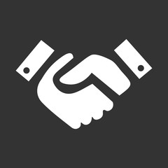 Business handshake icon on white background vector image