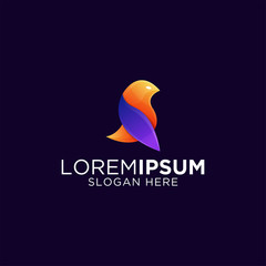 awesome colorful gradient artwork bird logo template