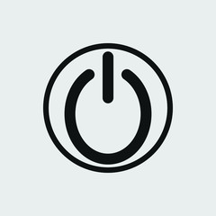 power icon on metal internet button