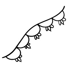 Cute for sewing ribbon lace. Digital doodle outline art. Print for scrapbooking, cards, fabrics, design, banners, textiles, coloring pages.