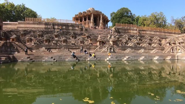 View of the Sun temple in Modhera, Gujarat, India