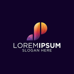 letter s and p logo design vector illustration premium vector 3d colorful gradient color s and p with masculine style symbol