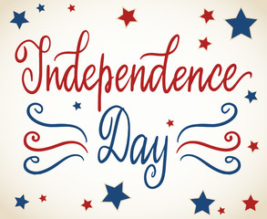 Fototapeta na wymiar American Independence Day patriotic greeting card