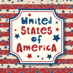 American Independence Day patriotic greeting card