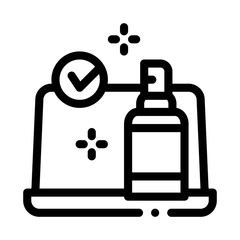 laptop disinfection icon vector. laptop disinfection sign. isolated contour symbol illustration