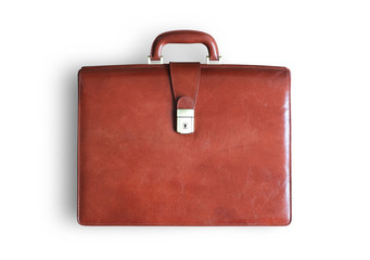 Large classic brown leather business bag