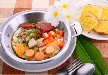Fried eggs for breakfast,healthy food