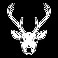 Hand drawn deer head tribal style