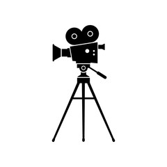 Movie camera vector icon, isolated object on white background - 352896905