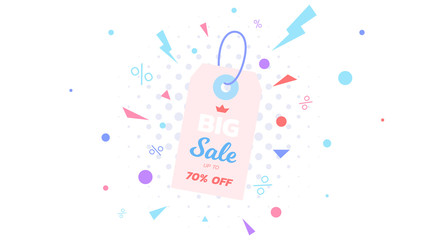 Obraz na płótnie Canvas Abstract big sale banner. Vector hanging tag. Template for special offer design
